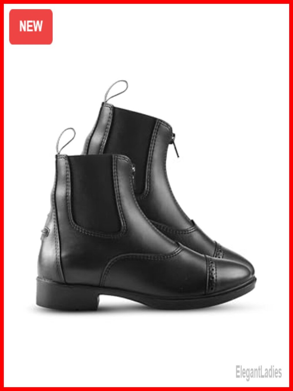 Faux Leather Paddock Boots Women's Equestrian Zip Ankle Boot
